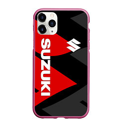 Чехол iPhone 11 Pro матовый SUZUKI СУЗУКИ RED LOGO, цвет: 3D-малиновый