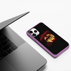 Чехол iPhone 11 Pro матовый Happy-Halloween, цвет: 3D-фиолетовый — фото 2