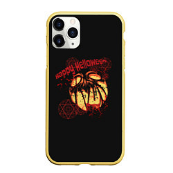 Чехол iPhone 11 Pro матовый Happy-Halloween, цвет: 3D-желтый