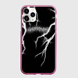 Чехол iPhone 11 Pro матовый GHOSTEMANE Lightning Гостмейн Молния Надпись, цвет: 3D-малиновый