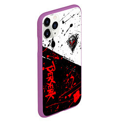 Чехол iPhone 11 Pro матовый Berserk: Черная маска, цвет: 3D-фиолетовый — фото 2