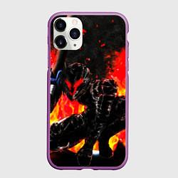 Чехол iPhone 11 Pro матовый БЕРСЕРК ОГНЕННЫЙ BERSERK, цвет: 3D-фиолетовый