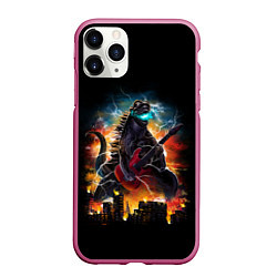 Чехол iPhone 11 Pro матовый РОКЗИЛЛА, цвет: 3D-малиновый