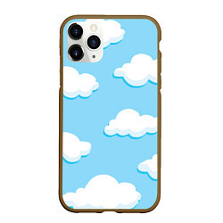 Чехол iPhone 11 Pro матовый Белые облака, цвет: 3D-коричневый
