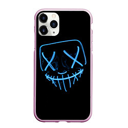 Чехол iPhone 11 Pro матовый Неоновая маска Хэллоуина, цвет: 3D-розовый