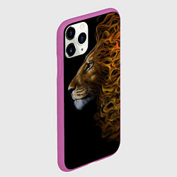 Чехол iPhone 11 Pro матовый ПЛАМЕННЫЙ ЛЕВ, цвет: 3D-фиолетовый — фото 2