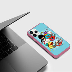Чехол iPhone 11 Pro матовый Toca LifeЖ Персонажи, цвет: 3D-малиновый — фото 2