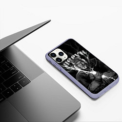 Чехол iPhone 11 Pro матовый Перун Славянский бог, цвет: 3D-светло-сиреневый — фото 2
