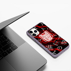 Чехол iPhone 11 Pro матовый Атака Титанов: Monsters, цвет: 3D-серый — фото 2