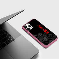 Чехол iPhone 11 Pro матовый SCARLXRD JAPAN STYLE ИЕРОГЛИФЫ, цвет: 3D-малиновый — фото 2