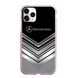 Чехол iPhone 11 Pro матовый Mercedes-Benz Текстура, цвет: 3D-розовый