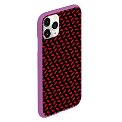 Чехол iPhone 11 Pro матовый Принт с поцелуями,алые губы, цвет: 3D-фиолетовый — фото 2
