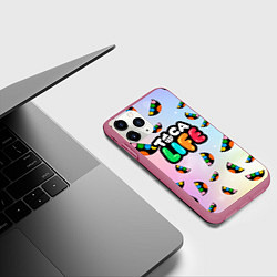 Чехол iPhone 11 Pro матовый Toca Life: Smile Logo, цвет: 3D-малиновый — фото 2