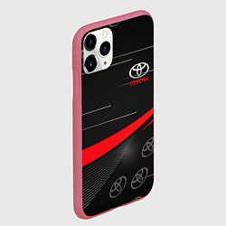 Чехол iPhone 11 Pro матовый ТОЙОТА TOYOTA RED LINES, цвет: 3D-малиновый — фото 2