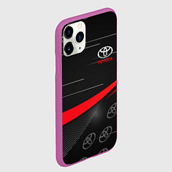 Чехол iPhone 11 Pro матовый ТОЙОТА TOYOTA RED LINES, цвет: 3D-фиолетовый — фото 2