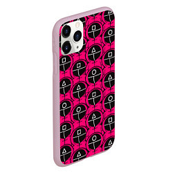 Чехол iPhone 11 Pro матовый Игра в кальмара: Охранники, цвет: 3D-розовый — фото 2