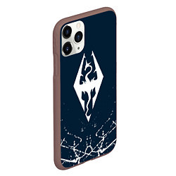 Чехол iPhone 11 Pro матовый THE ELDER SCROLLS SKYRIM ЭМБЛЕМА ДРАКОНА, цвет: 3D-коричневый — фото 2