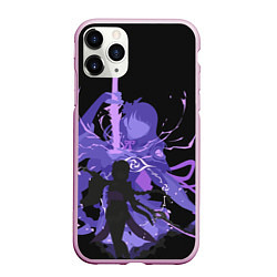 Чехол iPhone 11 Pro матовый Genshin Impact Raiden, цвет: 3D-розовый