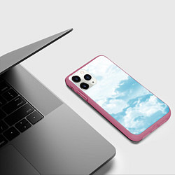 Чехол iPhone 11 Pro матовый Плотные облака, цвет: 3D-малиновый — фото 2