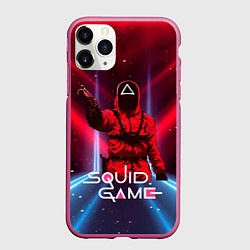 Чехол iPhone 11 Pro матовый Игра в кальмара - выстрел, цвет: 3D-малиновый