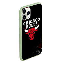 Чехол iPhone 11 Pro матовый ЧИКАГО БУЛЛС БЫКИ CHICAGO BULLS, цвет: 3D-салатовый — фото 2