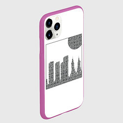Чехол iPhone 11 Pro матовый QR Town без фона, цвет: 3D-фиолетовый — фото 2