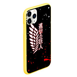 Чехол iPhone 11 Pro матовый ATTACK ON TITAN БРЫЗГИ КРАСОК, цвет: 3D-желтый — фото 2