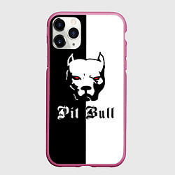 Чехол iPhone 11 Pro матовый Pit Bull боец, цвет: 3D-малиновый