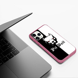 Чехол iPhone 11 Pro матовый Pit Bull боец, цвет: 3D-малиновый — фото 2