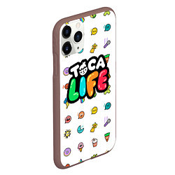 Чехол iPhone 11 Pro матовый Логотип Toca Boca Тока Бока, цвет: 3D-коричневый — фото 2