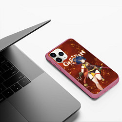 Чехол iPhone 11 Pro матовый СЯН ЛИН XIANGLING Гоба, цвет: 3D-малиновый — фото 2