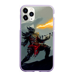 Чехол iPhone 11 Pro матовый Dragonborne is here, цвет: 3D-светло-сиреневый