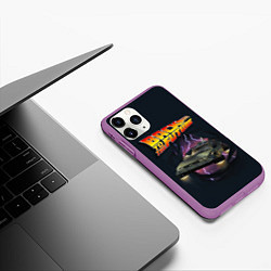 Чехол iPhone 11 Pro матовый ДЕЛОРЕАН СКВОЗЬ ТКАНЬ, цвет: 3D-фиолетовый — фото 2