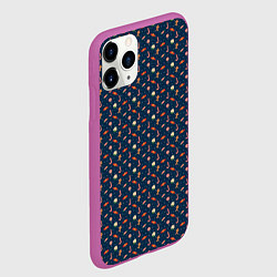 Чехол iPhone 11 Pro матовый Новогодний фон, цвет: 3D-фиолетовый — фото 2