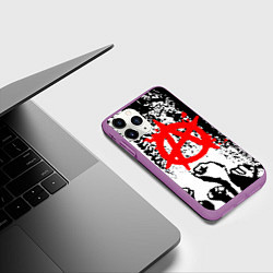 Чехол iPhone 11 Pro матовый АНАРХИЯ РЕВОЛЮЦИЯ,, цвет: 3D-фиолетовый — фото 2