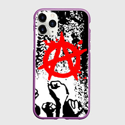 Чехол iPhone 11 Pro матовый АНАРХИЯ РЕВОЛЮЦИЯ,, цвет: 3D-фиолетовый