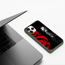 Чехол iPhone 11 Pro матовый Токийские Мстители: Красный дракон, цвет: 3D-темно-зеленый — фото 2