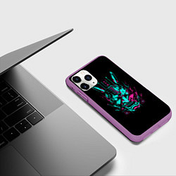Чехол iPhone 11 Pro матовый НЕОНОВЫЙ САМУРАЙ NEON RONIN NEON SAMURAI, цвет: 3D-фиолетовый — фото 2