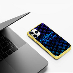 Чехол iPhone 11 Pro матовый Genshin Impact NEON PATTERN SYMBOL, цвет: 3D-желтый — фото 2