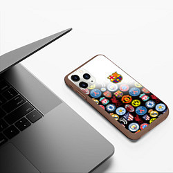 Чехол iPhone 11 Pro матовый FC BARCELONA LOGOBOMBING, цвет: 3D-коричневый — фото 2