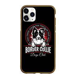 Чехол iPhone 11 Pro матовый Бордер-Колли Border Collie, цвет: 3D-коричневый