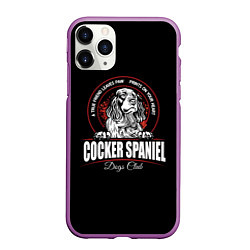 Чехол iPhone 11 Pro матовый Кокер-Спаниель Cocker Spaniel, цвет: 3D-фиолетовый