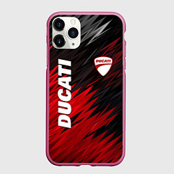 Чехол iPhone 11 Pro матовый DUCATI RED STYLE MOTOCYCLE, цвет: 3D-малиновый