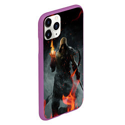 Чехол iPhone 11 Pro матовый TES SKYRIM DOVAHKIN FLAME ДРАКОНОРОЖДЕННЫЙ, цвет: 3D-фиолетовый — фото 2