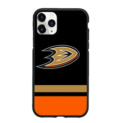 Чехол iPhone 11 Pro матовый Anaheim Ducks Анахайм Дакс, цвет: 3D-черный