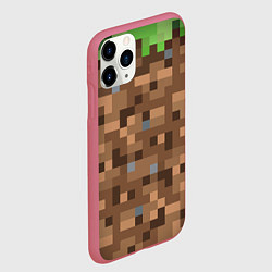 Чехол iPhone 11 Pro матовый ЗЕМЛЯ DIRT MINECRAFT, цвет: 3D-малиновый — фото 2