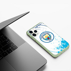 Чехол iPhone 11 Pro матовый Manchester City - Футбольный клуб, цвет: 3D-салатовый — фото 2