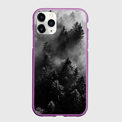 Чехол iPhone 11 Pro матовый МРАЧНЫЙ ЛЕС FOREST, цвет: 3D-фиолетовый