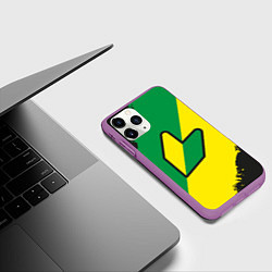 Чехол iPhone 11 Pro матовый JDM GREEN YELLOW LOGO, цвет: 3D-фиолетовый — фото 2