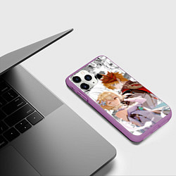 Чехол iPhone 11 Pro матовый Люмин и Тарталья на фоне манги, цвет: 3D-фиолетовый — фото 2